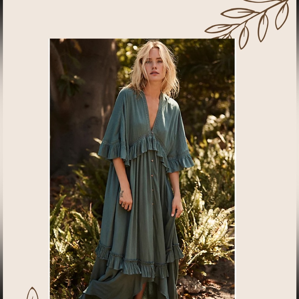 Free people maxi paradiso ruffle dress